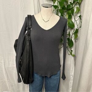 We The Free - Grey Ribbed Thermal Knit - M